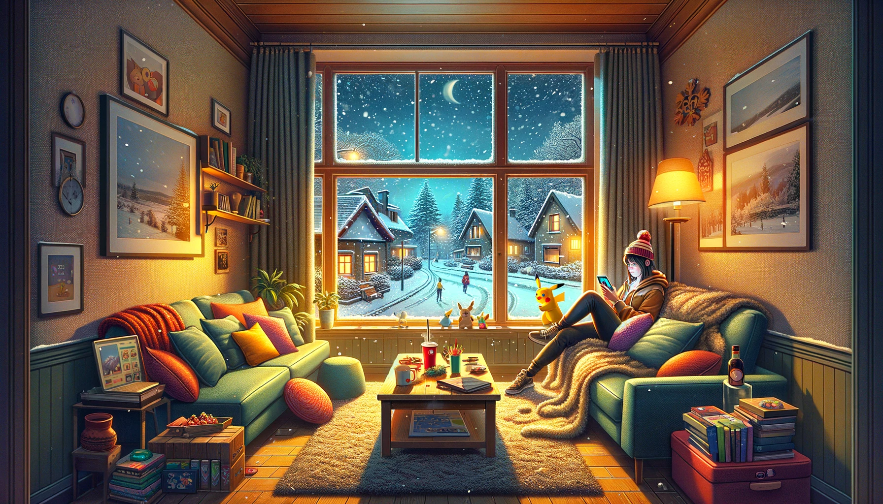 Pokemon Go in Winter at home